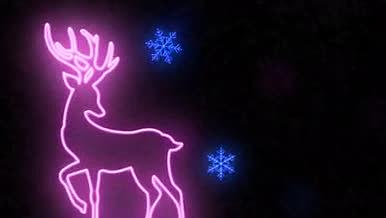 圣诞喜庆光影霓虹祝福开场AE模板视频的预览图